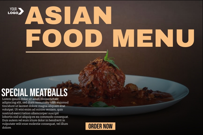 Asian Food Menu Poster template