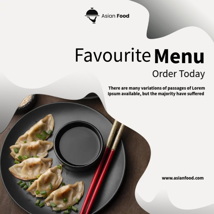 Plantilla de Asian Food Menu Template | PosterMyWall