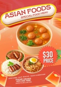 Asian Food Special Deals A4 template