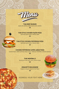 Orange Restaurant Menu Poster Template