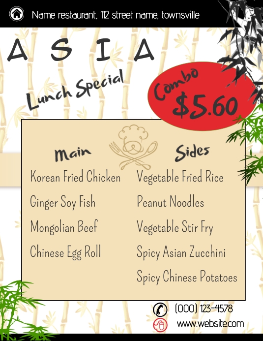 Asian Menu Text Copy of Asian Menu | PosterMyWall