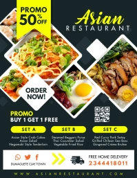 Asian Restaurant Takeout Delivery Flyer template
