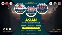 Asian Young Women's Football Game Tryouts Fac Facebook Cover Video (16:9) template