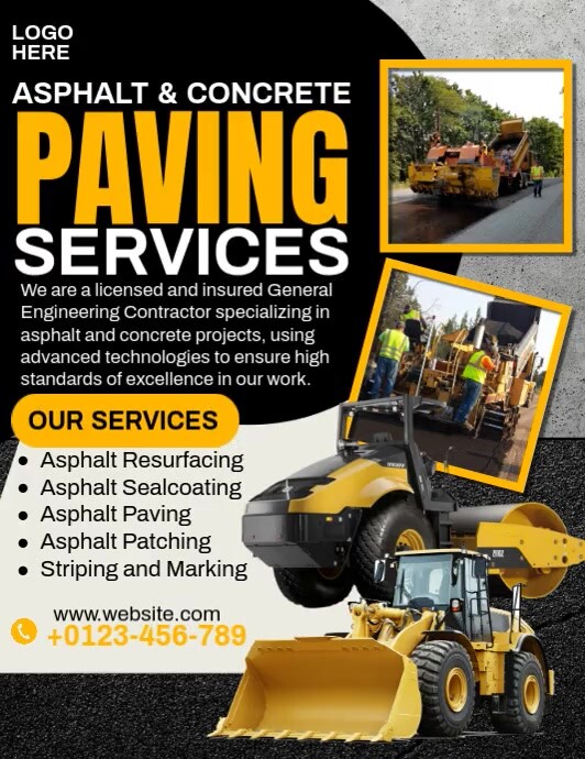 Asphalt & Concrete Paving Services Template PosterMyWall