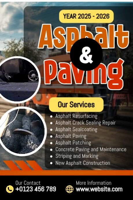 Asphalt & Paving Services Poster template