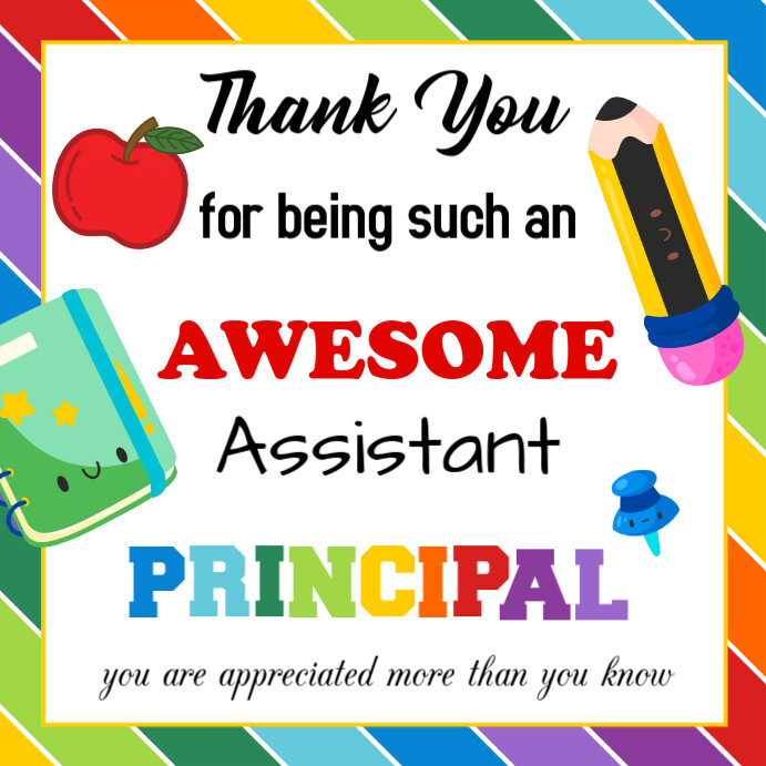 Assistant Principal Appreciation, Assistant Principal Week Gift, Instagram Post template