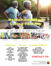 assisted living, seniors, medical care, health, medicare, hospice, apartments, realtor Flyer (US Letter) template