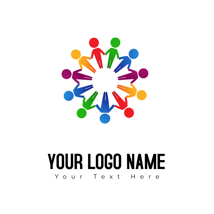 Color Stick Template Assorted-color Stick Man Illustration Logo Template | PosterMyWall