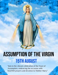 assumption of blessed virgin mary flyer template