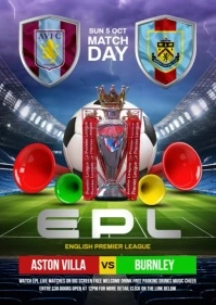 Aston villa vs Burnley A6 template