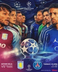 ASTON VILLA VS PARIS SAINT GERMAIN Instagram Portrait template