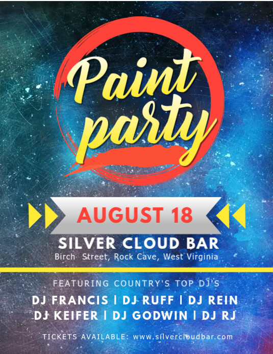 Astral Paint Night Bar Party Flyer Template PosterMyWall