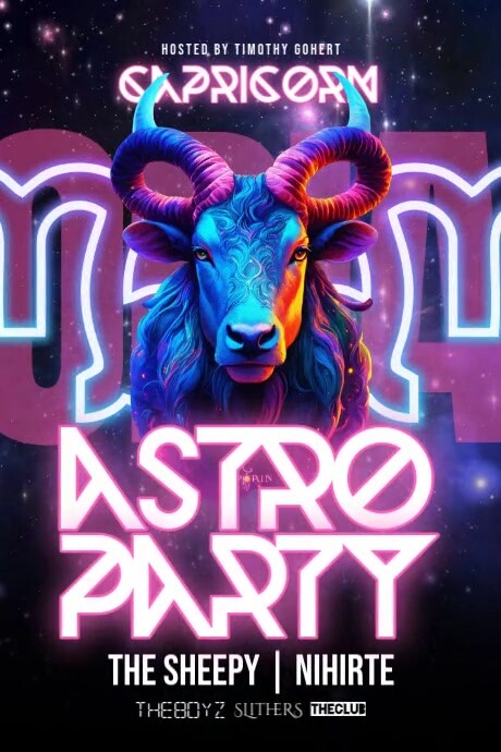 Astro Party Poster template