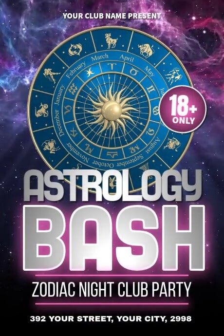Astrology Bash Poster template