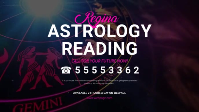 Astrology reading phone online call ad video