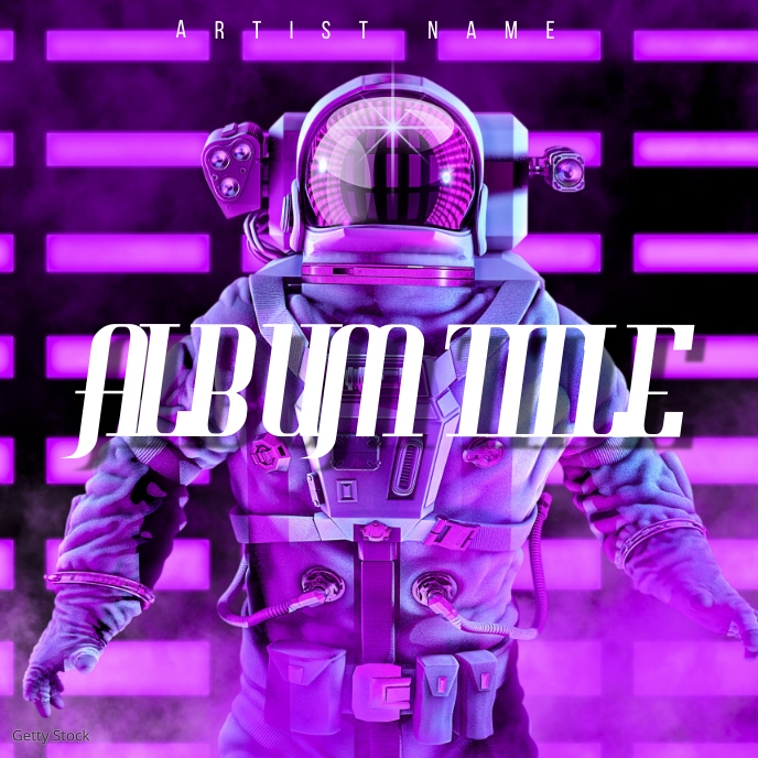 Copy of Astronaut Neon Purple Album Cover | PosterMyWall