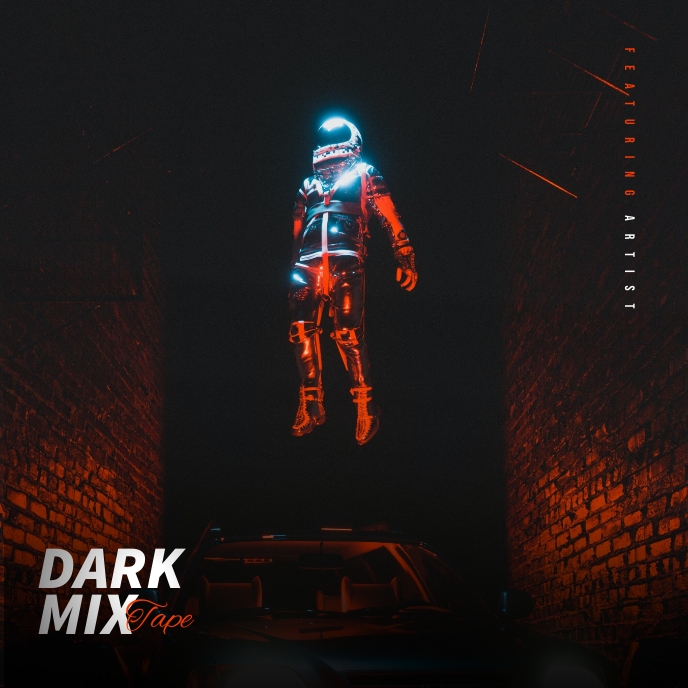 Astronaut Abstract Album Cover template