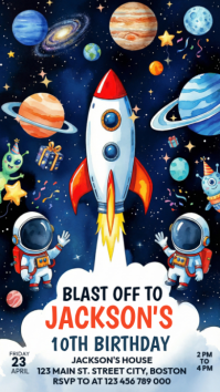 Astronaut Birthday Party Instagram-Story template