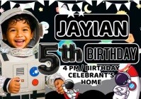 Astronaut Birthday Tarpaulin A4 template