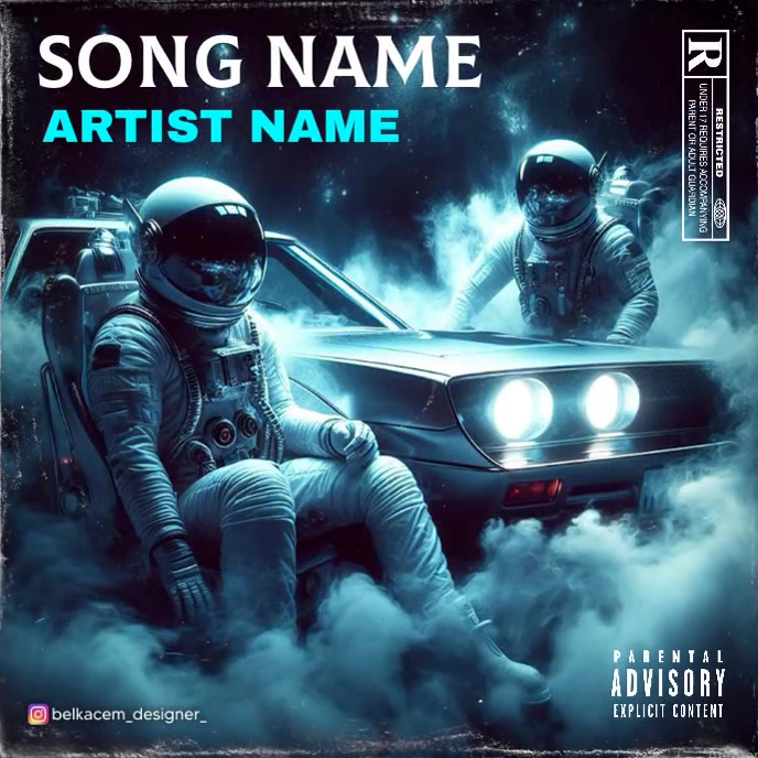 Astronaut In Space Motion Album Cover Templat PosterMyWall