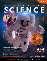 Astronaut Science Magazine Cover Flyer Templa