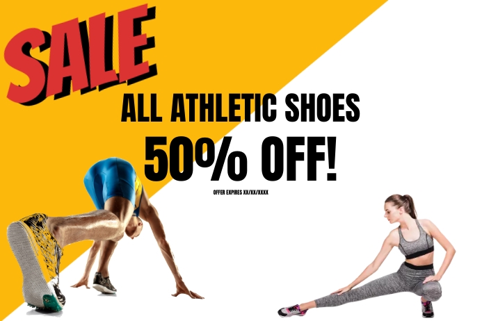 ATHLETIC SHOES SALE POSTER template