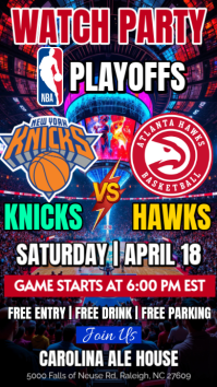 Black Basketball Watch Party Instagram Story Template
