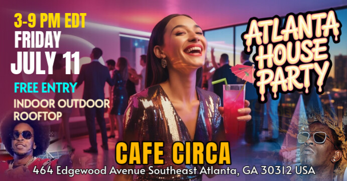 Atlanta House Party 2025 Event Facebook Cover Template