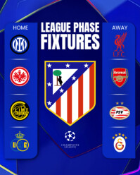 Blau Champions League Fixtures Instagram Portrait Template