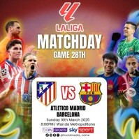 Atletico Madrid vs Barcelona Spanish La Liga template