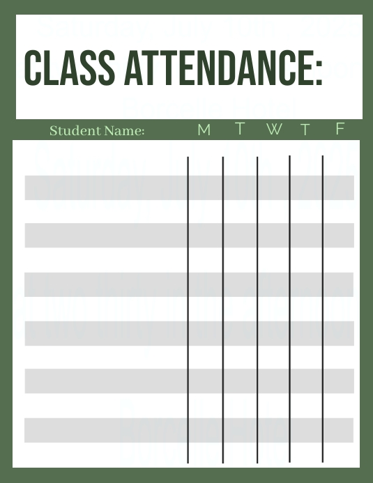 Attendance Template | PosterMyWall