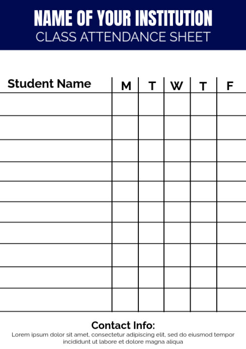 Attendance Template | PosterMyWall