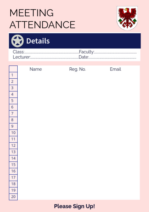 Meeting Attendance Sheet