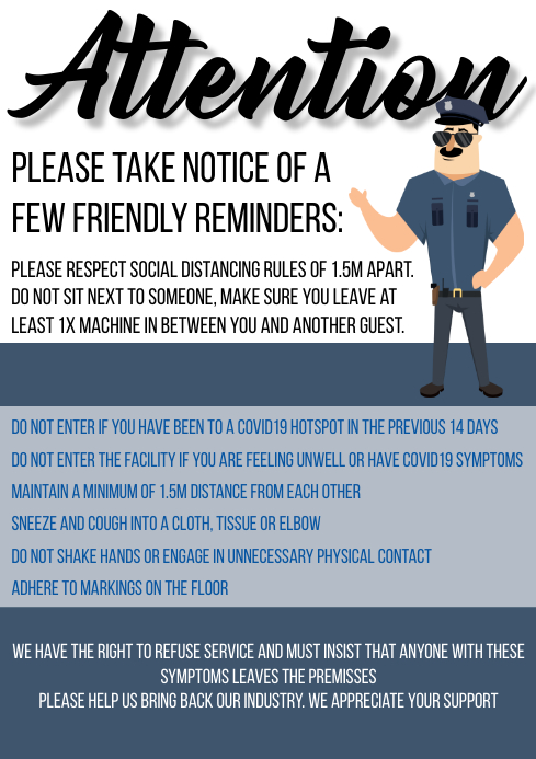 Attention Covid Guidelines Gaming Room Templat Postermywall