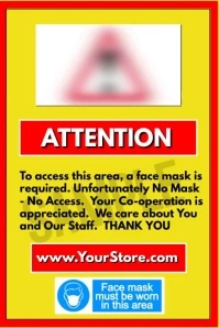 Attention - Face Masks 海报 template