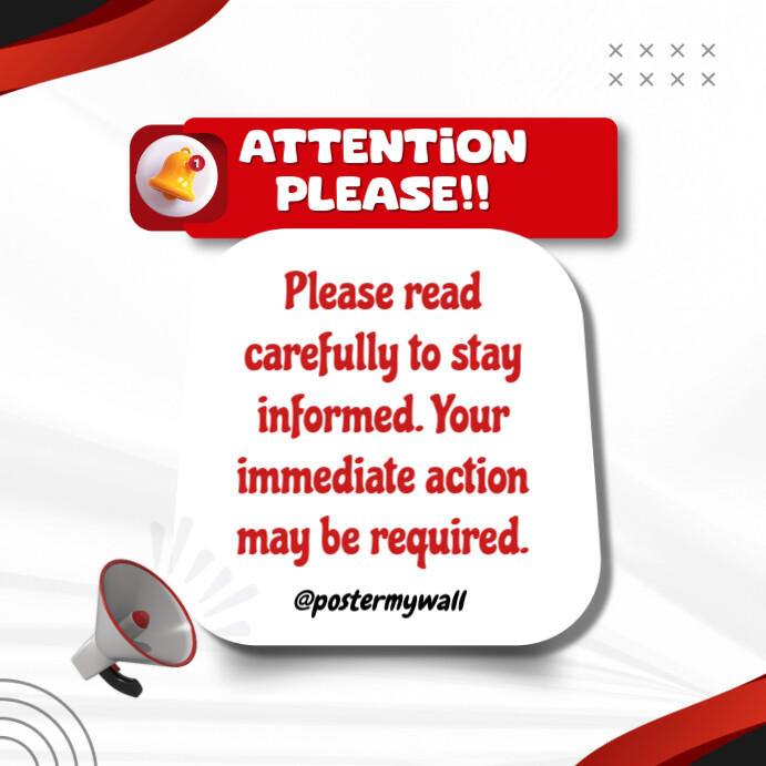 Attention Please! Template | PosterMyWall