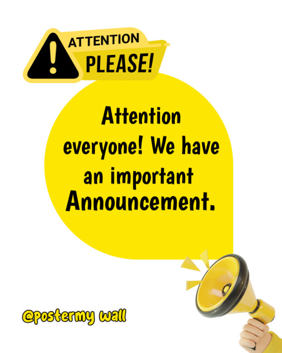 Attention Please Instagram Portrait template