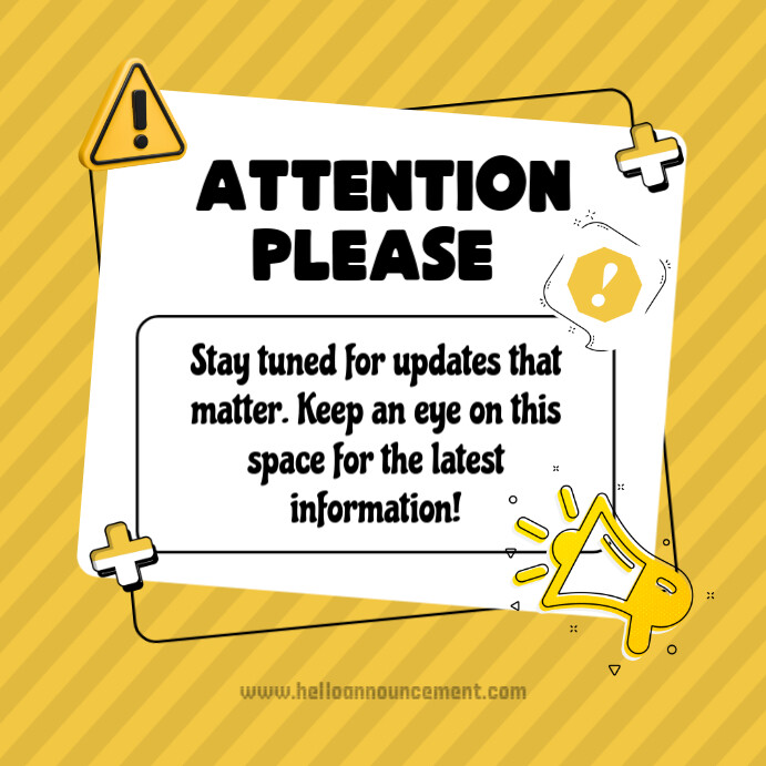 Attention Please Template | PosterMyWall