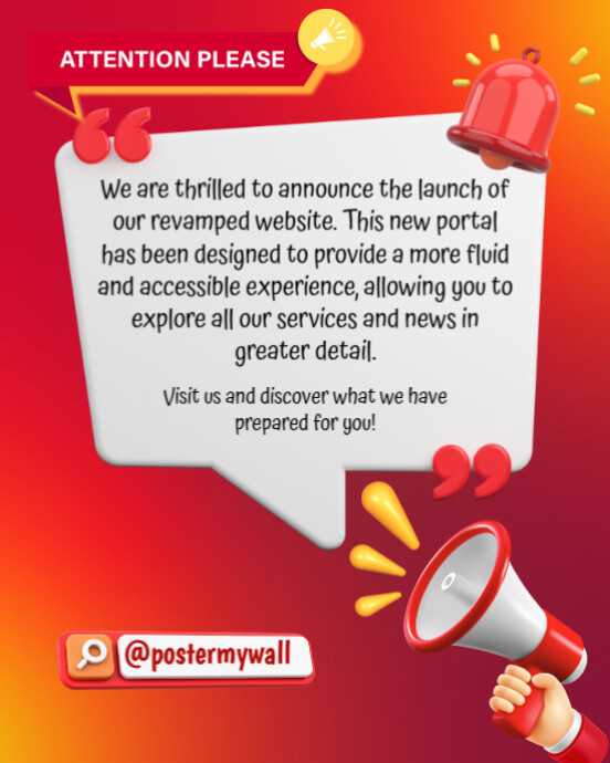 Attention Please Instagram Portrait template