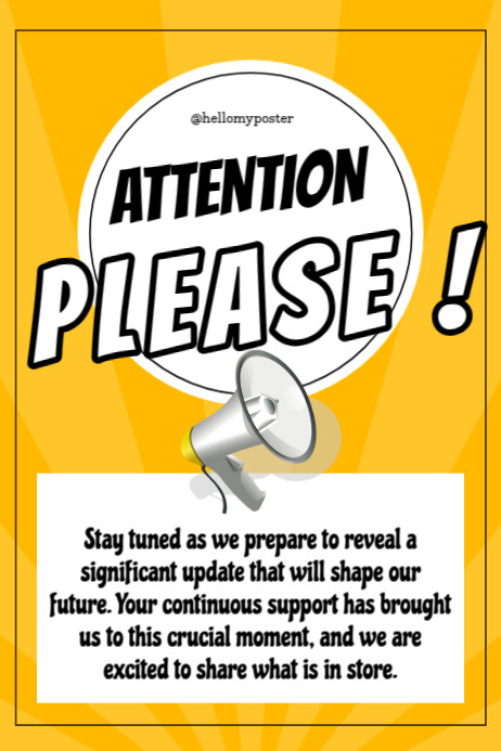 Attention Please Template | PosterMyWall