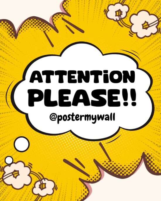 Attention please Template | PosterMyWall