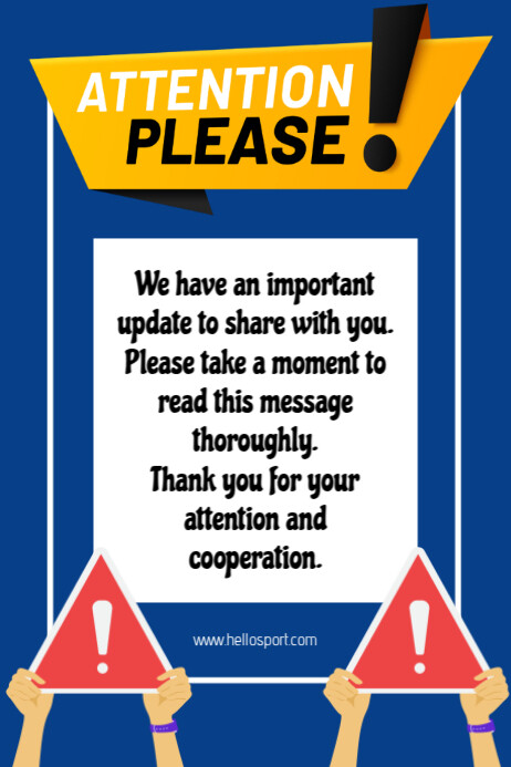 Attention Please Poster template