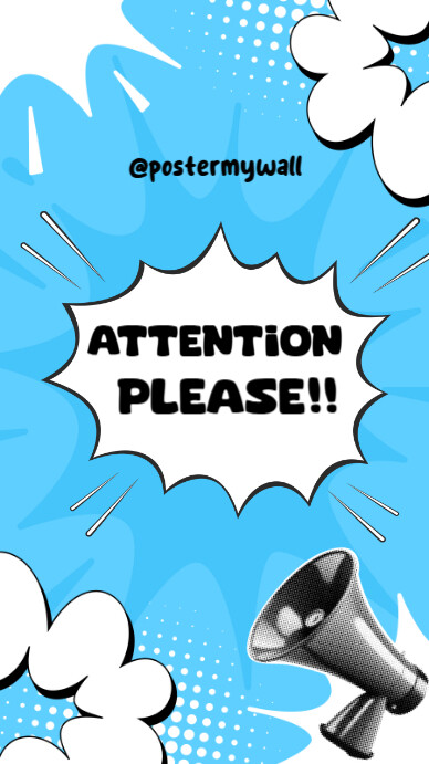 Attention please Template | PosterMyWall