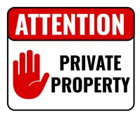 Attention Private Property Medium Rectangle template