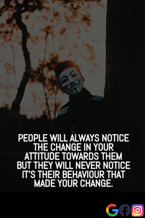 ATTITUDE AND BEHAVIOUR QUOTE TEMPLATE Poster