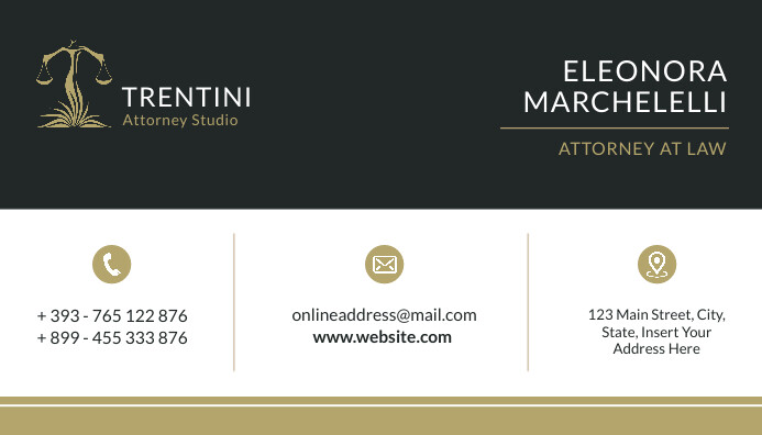 Attorney at law modern minimal business card template