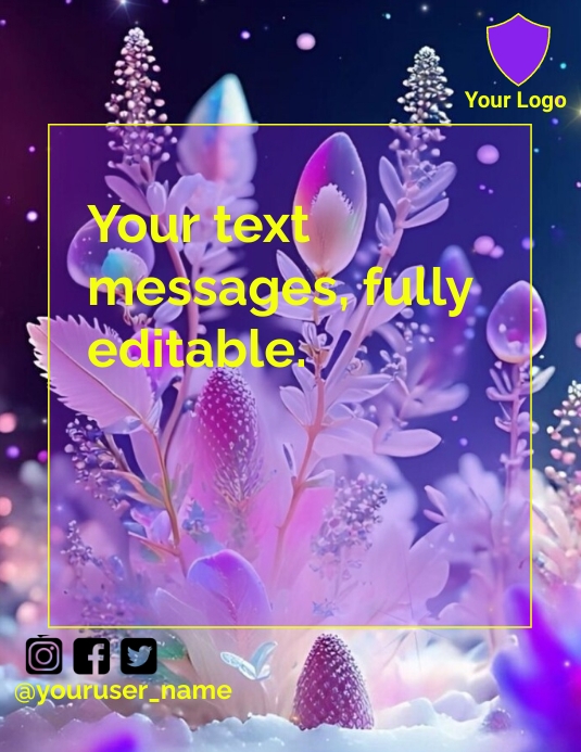 Attractive text background Flyer (US Letter) template
