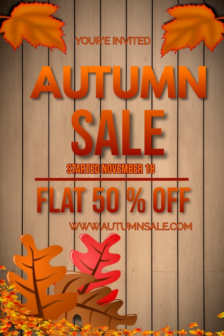 Atumn Sale 50 % off template | PosterMyWall