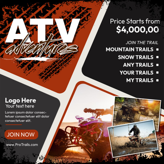 ATV Adventure Trails Publicação no Instagram template