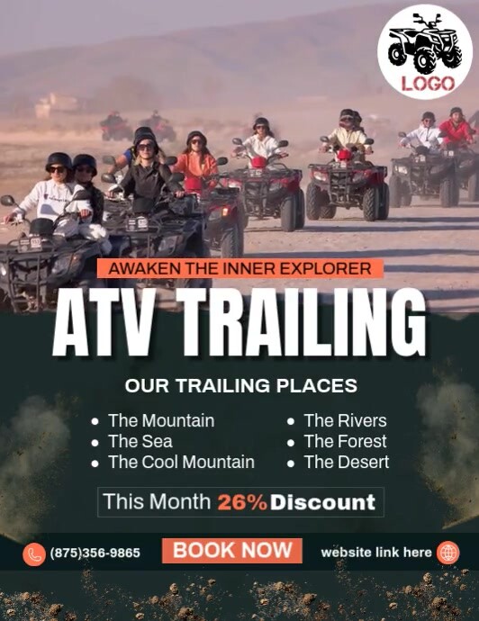 Atv Letters ATV Trailing Template | PosterMyWall